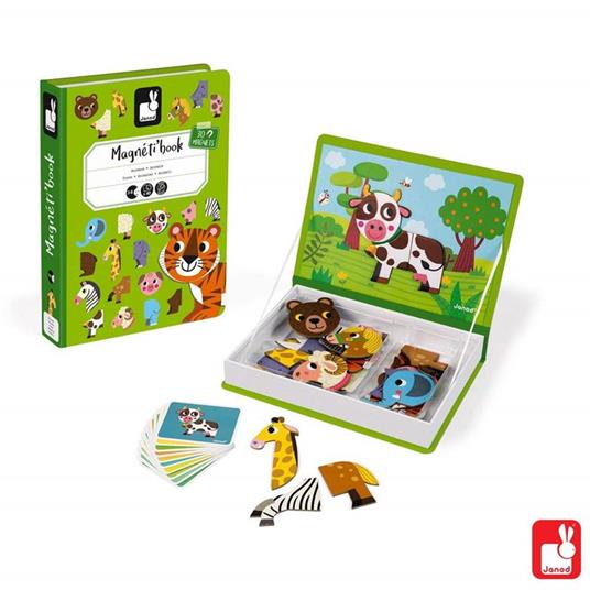 Janod Libro Con Magneti Animali Magnetibook Regalo Bambini Gioco Didattico  - Janod - Giochi in legno - Giocattoli