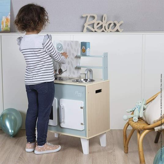 Cucina giocattolo per bambini per famiglie Serie di cucina Tostapane  pop-up, spremiagrumi, frullatore, macchina da cucina, cibo in legno e  accessori