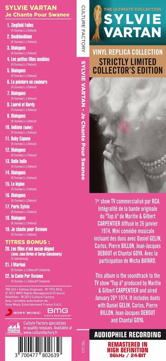 Je Chante Pour Swanee - CD Audio di Sylvie Vartan - 2