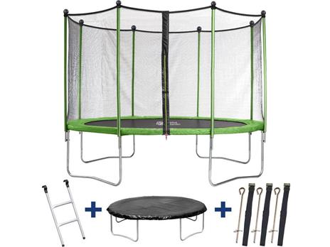 Trampolino tappeto elastico YOOPI - Ø3.65 m - Con rete, scala e telone