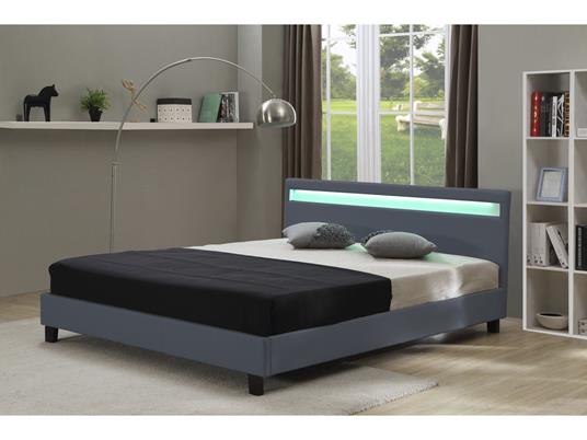 Letto con led "Maria" - 140 x 190 cm - Grigio - Habitat & Jardin - Casa e  Cucina | IBS