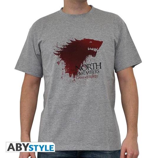 Game Of Thrones. Tshirt "The North..." Man Ss Sport Grey. Basic