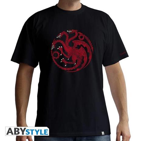 Game Of Thrones. T-shirt Targaryen Man Ss Black. Basic Extra Large