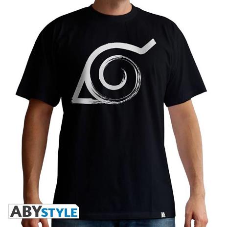 Naruto Shippuden. T-shirt Konoha Man Ss Black. New Fit Medium - 2