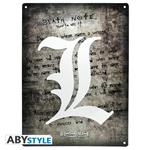 Death Note. Metal Plate L Symbol (28X38) With Hook