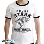 Game Of Thrones. T-shirt House Stark Man Ss White. Premium Double Xl