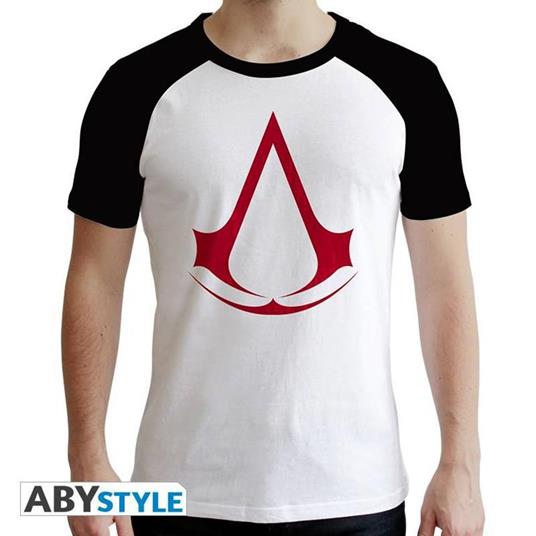 Assassin S Creed. T-shirt Crest Man Ss White & Black. Premium Large - 2