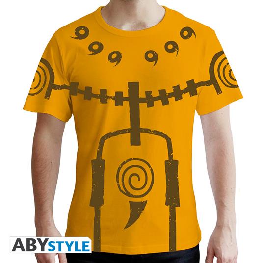 T-Shirt Unisex Tg. L Naruto Shippuden: Chakra Mode Yellow Premium