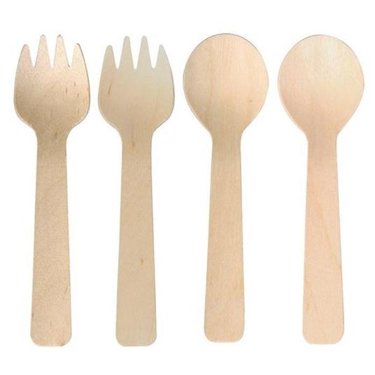 6 cucchiai + 6 forchette in legno 10 cm - Youdoit - Idee regalo | IBS