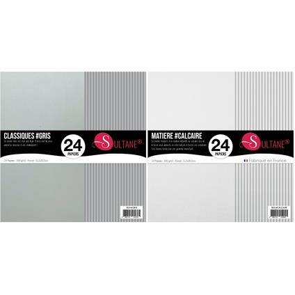 48 Carte Scrapbooking Limestone + Grey - 300 g/m2