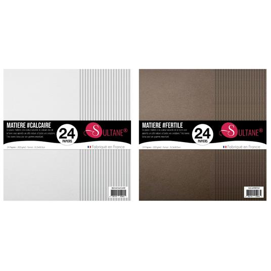 48 carte per scrapbooking Lime + Brown - 300 g/m2