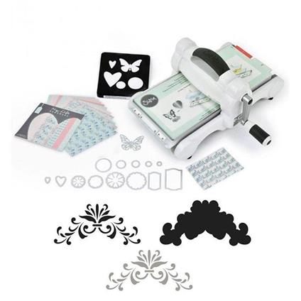 Macchina Sizzix Big Shot + 3 fustelle di taglio 9 x 4,5 cm Barocco