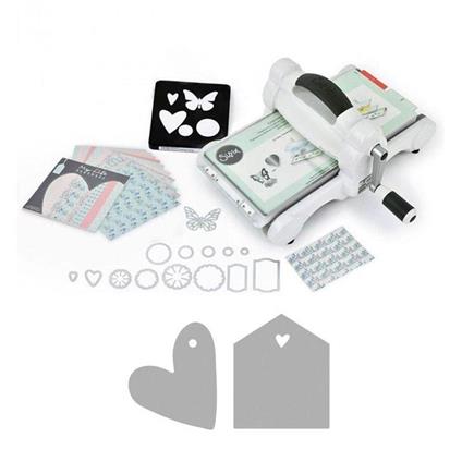 Macchina Sizzix Big Shot + Fustelle Etichette casa e cuore