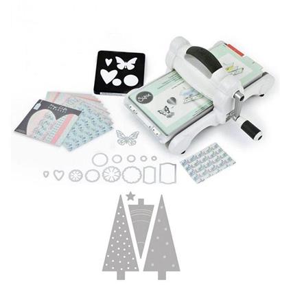 Macchina Sizzix Big Shot + Taglio e goffratura di stampi Alberi di Natale