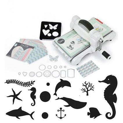 Macchina Sizzix Big Shot + 13 matrici di taglio Fondale marino