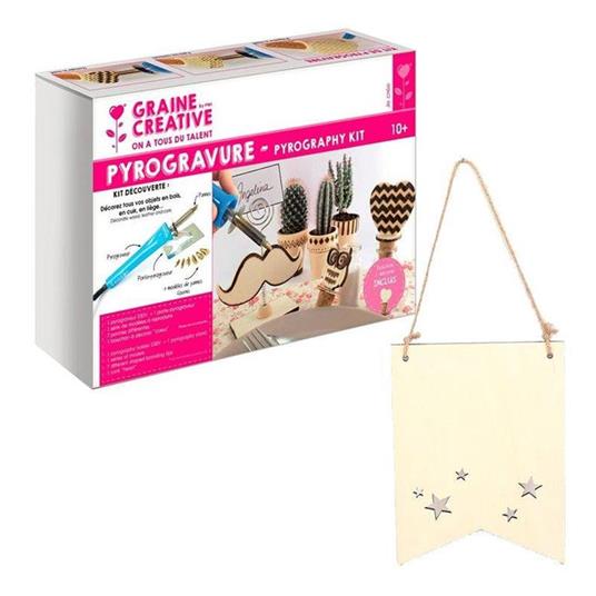 Kit pirografia + sospensione gagliardetto in legno Stelle - Graine Créative  - Idee regalo | IBS