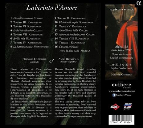 Labirinto d'amore - CD Audio di Giovanni Girolamo Kapsberger - 2