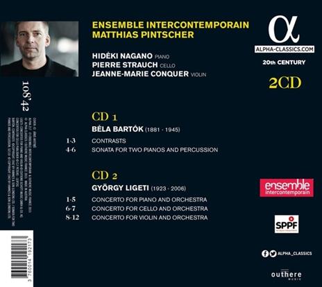 Sonate per due pianoforti e percussioni - Contrastes - CD Audio di György Ligeti,Bela Bartok - 2