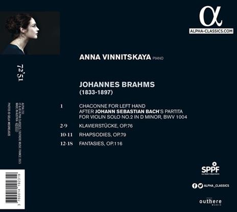 Bach - Brahms - CD Audio di Johann Sebastian Bach,Johannes Brahms,Anna Vinnitskaya - 2