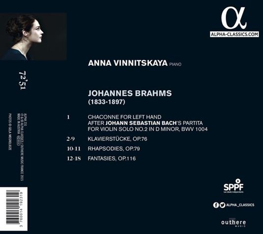 Bach - Brahms - CD Audio di Johann Sebastian Bach,Johannes Brahms,Anna Vinnitskaya - 2