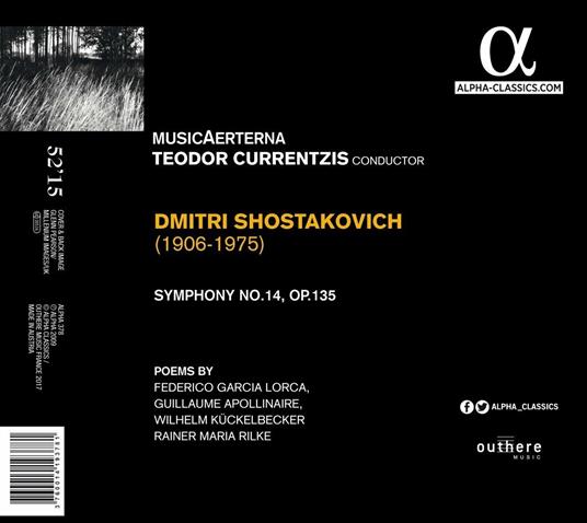 Sinfonia n.14 - CD Audio di Dmitri Shostakovich,Musica Aeterna,Teodor Currentzis - 2