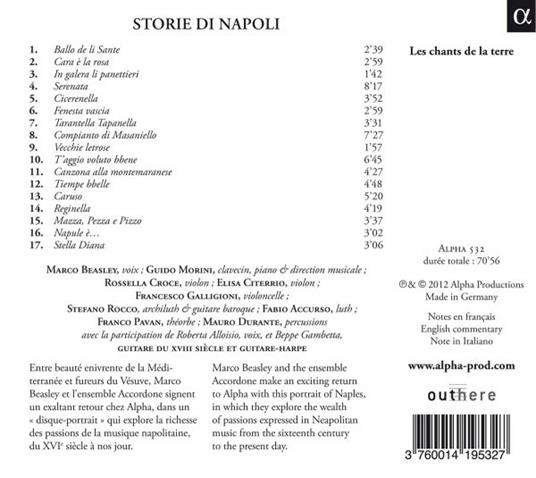 Storie di Napoli - CD Audio di Marco Beasley,Guido Morini,Accordone - 2