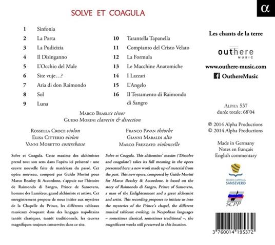 Solve et Coagula - CD Audio di Marco Beasley,Guido Morini - 2