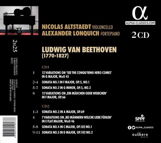 Musica completa per pianoforte e violoncello - CD Audio di Ludwig van Beethoven,Alexander Lonquich,Nicolas Altstaedt - 2