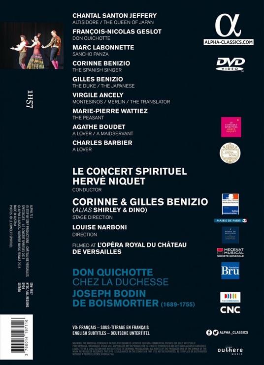 Joseph Bodin de Boismortier. Don Quichotte chez la Duchesse (DVD) - DVD di Joseph Bodin de Boismortier,Concert Spirituel - 2