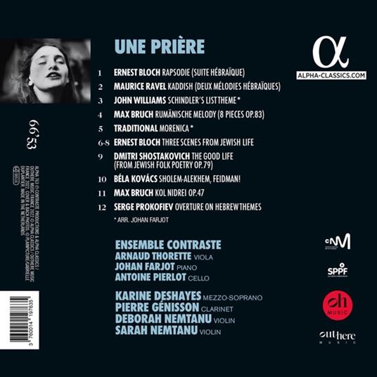 Une Prière. Lieder von Bloch, Ravel, Bruch - CD Audio di Ensemble Contraste - 2