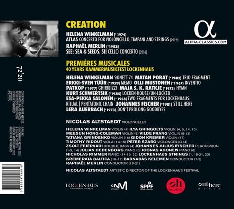 Creation - CD Audio di Nicolas Altstaedt - 2