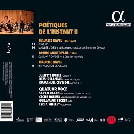 Poétiques de l'instant II - CD Audio di Maurice Ravel,Bruno Mantovani,Quatuor Voce - 2