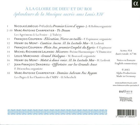 A la gloire de Dieu et du Roi - CD Audio - 2