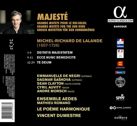 Majesté - CD Audio di Michel Richard De Lalande,Le Poeme Harmonique,Ensemble Vocal Aedes,Vincent Dumestre - 2