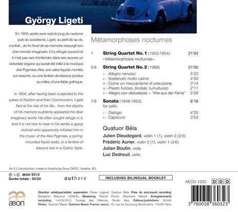 Métamorphoses nocturnes - CD Audio di György Ligeti - 2