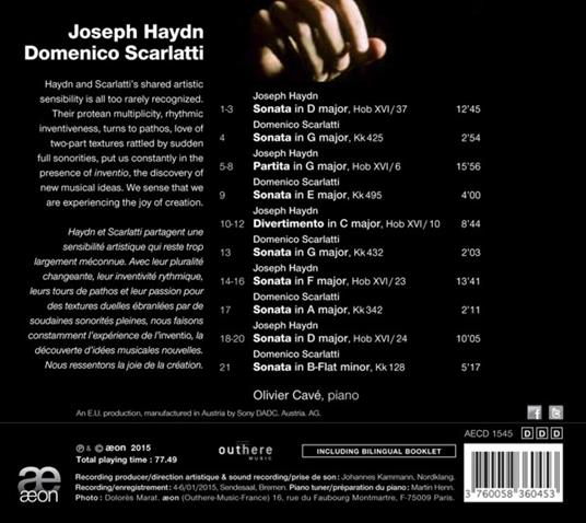 Chiaro e scuro - CD Audio di Franz Joseph Haydn,Domenico Scarlatti,Olivier Cavé - 2