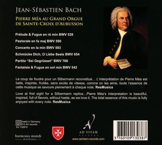 Orgue De Sinte - Croix D'au - CD Audio di Johann Sebastian Bach - 2