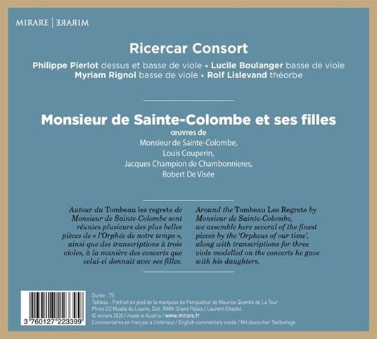 Monsieur de Sainte-Colombe et ses filles - CD Audio di Ricercar Consort - 2