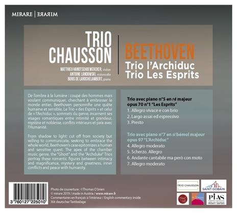 Trio LArchiduc & Les Esprits - CD Audio di Ludwig van Beethoven,Trio Chausson - 2