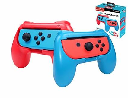 Subsonic Controller Grip per Joy-cons Nintendo Switch Confezione da 2 Comode Maniglie per Joy Cons Rosso e Blu Fluorescente