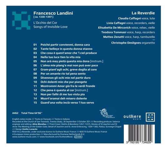 L'occhio del cor - CD Audio di Francesco Landini,La Reverdie - 2