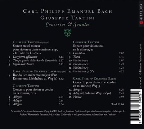 Concerti e sonate - CD Audio di Carl Philipp Emanuel Bach,Giuseppe Tartini,Ausonia - 2