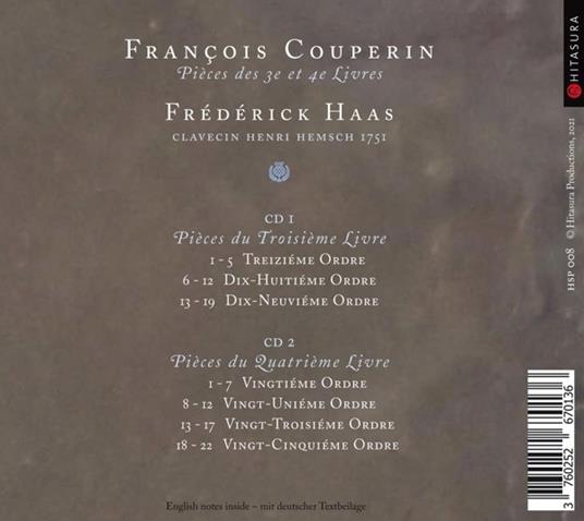 Pièces des 3e et 4e Livres - CD Audio di François Couperin,Frédéric Haas - 2