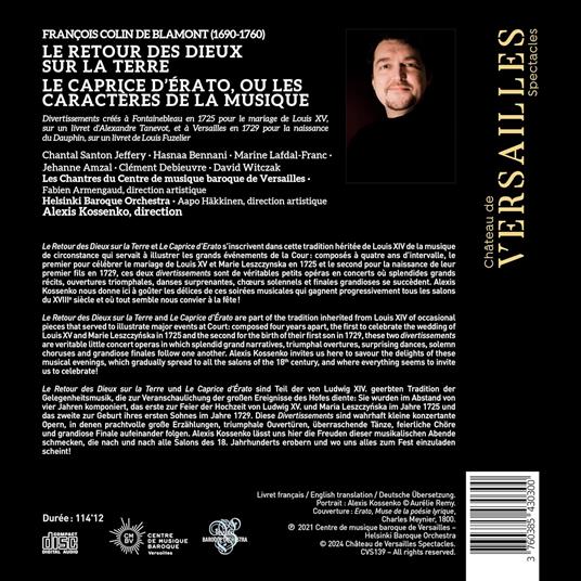 Le Retour des Dieux sur la Terre & Le Caprice d'Érato - CD Audio di François Colin de Blamont,Alexis Kossenko - 2