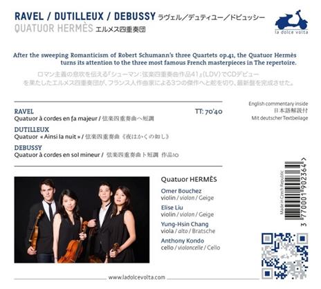 Ravel-Dutilleux-Debussy - CD Audio di Claude Debussy,Maurice Ravel,Henri Dutilleux,Quatuor Hermes - 2