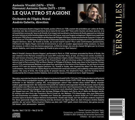 Le quattro stagioni (2 CD + DVD) - CD Audio + DVD di Antonio Vivaldi,Giovanni Antonio Guido,Andrés Gabetta - 2