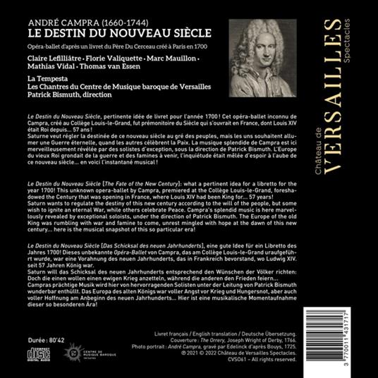 Le destin du nouveau siecle - CD Audio di André Campra - 2