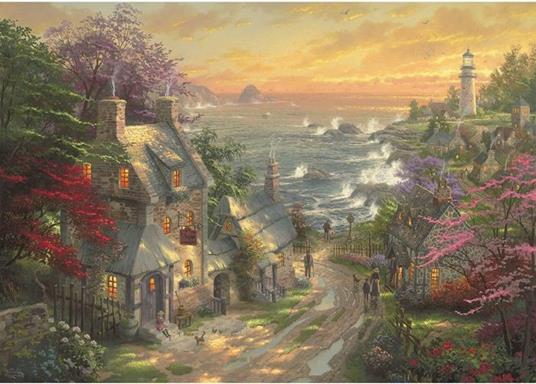 Schmidt Spiele 59482 Puzzle da 3000 pezzi villaggio al faro Thomas Kinkade, Multicolore, 59482 - 2