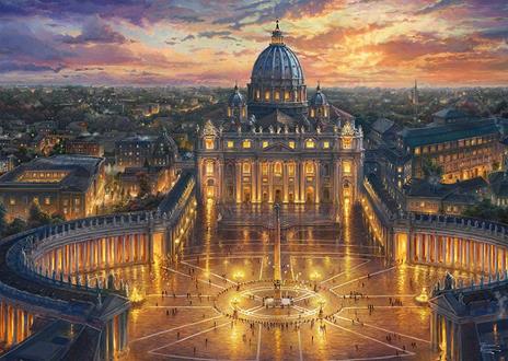 Schmidt Spiele Thomas Kinkade, Vatican, Puzzle da 1000 Pezzi, Multicolore, 59628 - 2