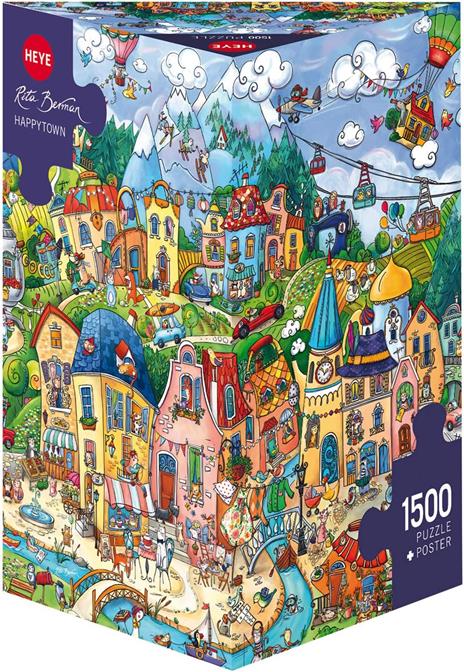 Puzzle 1500 pz Triangolare - Happytown, Berman - 2